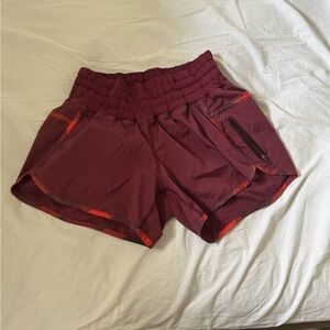 lululemon athletica Women's Burgundy Athletic Shorts with Red Trim